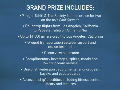 A 7 Night Cruise Sweepstakes