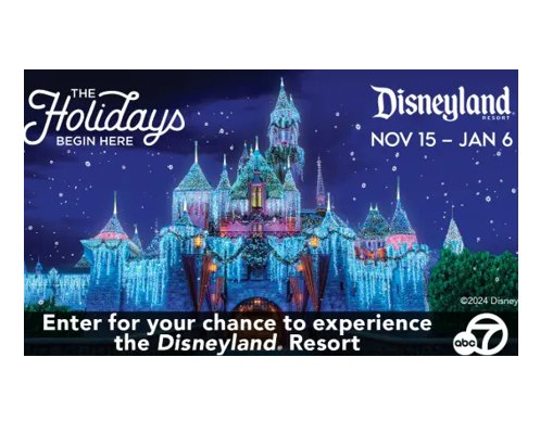 ABC7 2024 Holiday at Disneyland Resort Sweepstake - Win A Family Getaway To The Disneyland Resort (20 Winners)