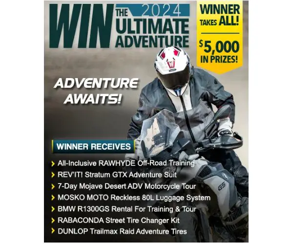 ADV Pulse Ultimate Adventure Giveaway 2024 - Win Off-Road Motorcycle Training, Gear & More