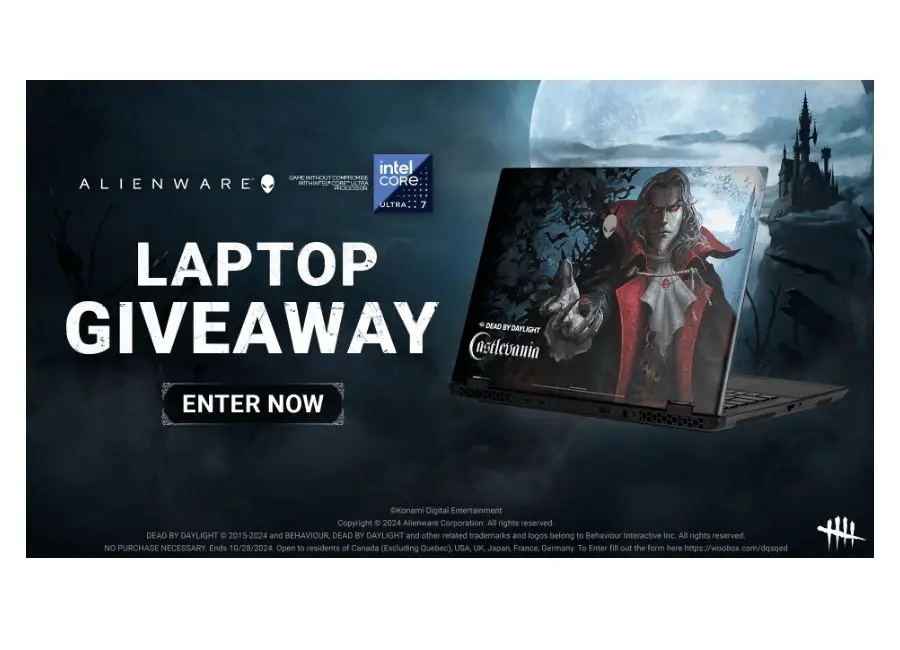 Alienware Dead by Daylight Castlevania Sweepstakes - Win A Gaming Laptop