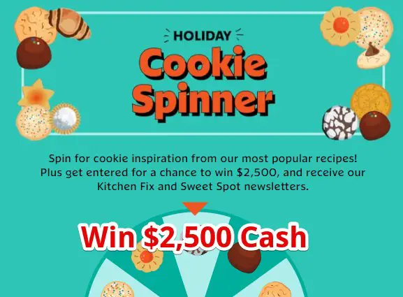 All Recipes Holiday Cookie Spinner Sweepstakes - Win $2,500 Cash