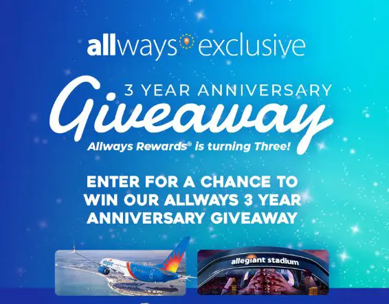 Allegiant Allways 3 Year Anniversary Giveaway - Win Free Flights For A Year & More