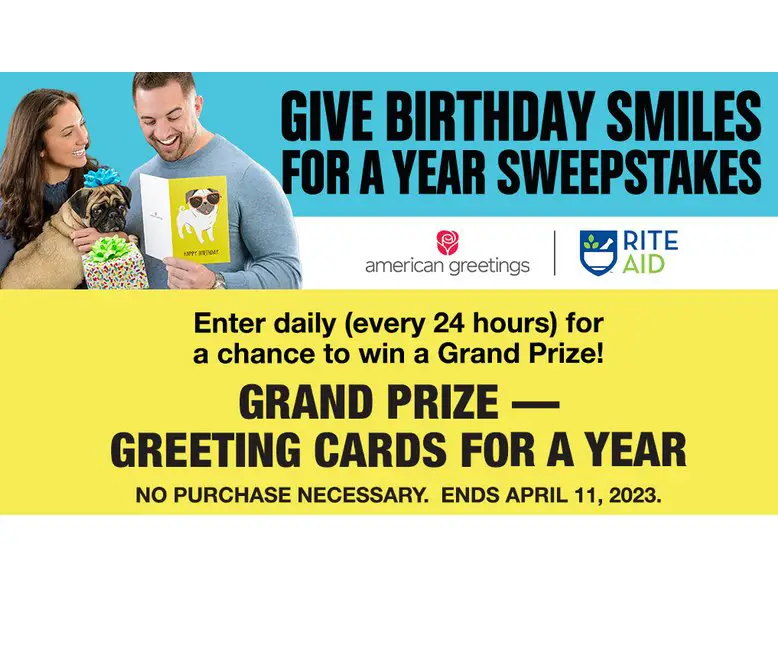 American Greetings Give Smiles For A Year Sweepstakes - Win A One Year Supply Of Greeting Cards