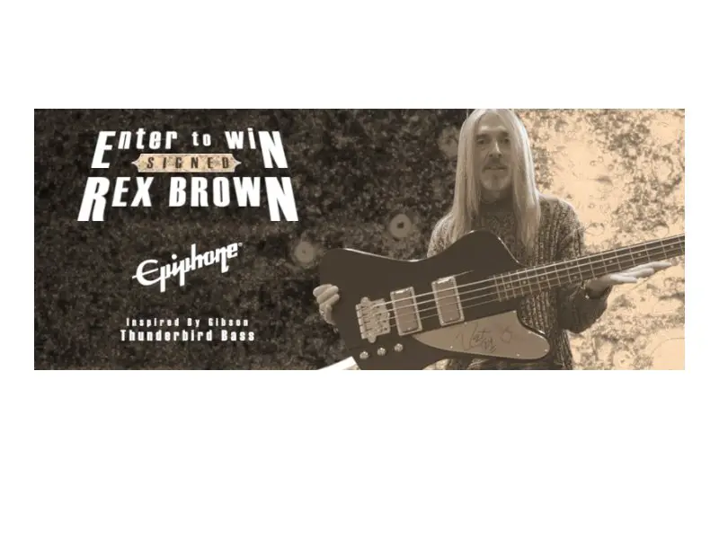 American Musical Supply Rex Brown Signed Epiphone Giveaway - Win A Signed Bass Guitar