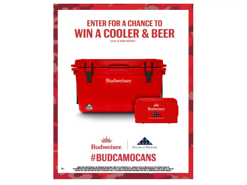 Budweiser Camo Cans Sweepstakes - Win Official Merch, Gift Card And More