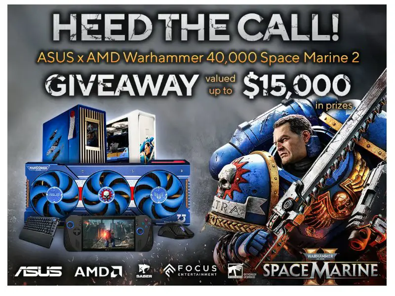 ASUS X AMD Warhammer 40,000: Space Marine 2 Giveaway - Win A Gaming PC & More