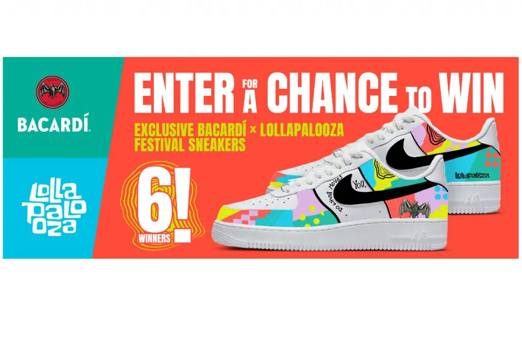 Bacardi Fest Kicks Sweepstakes - Win  Limited Edition Bacardi + Lollapalooza Nike Sneakers