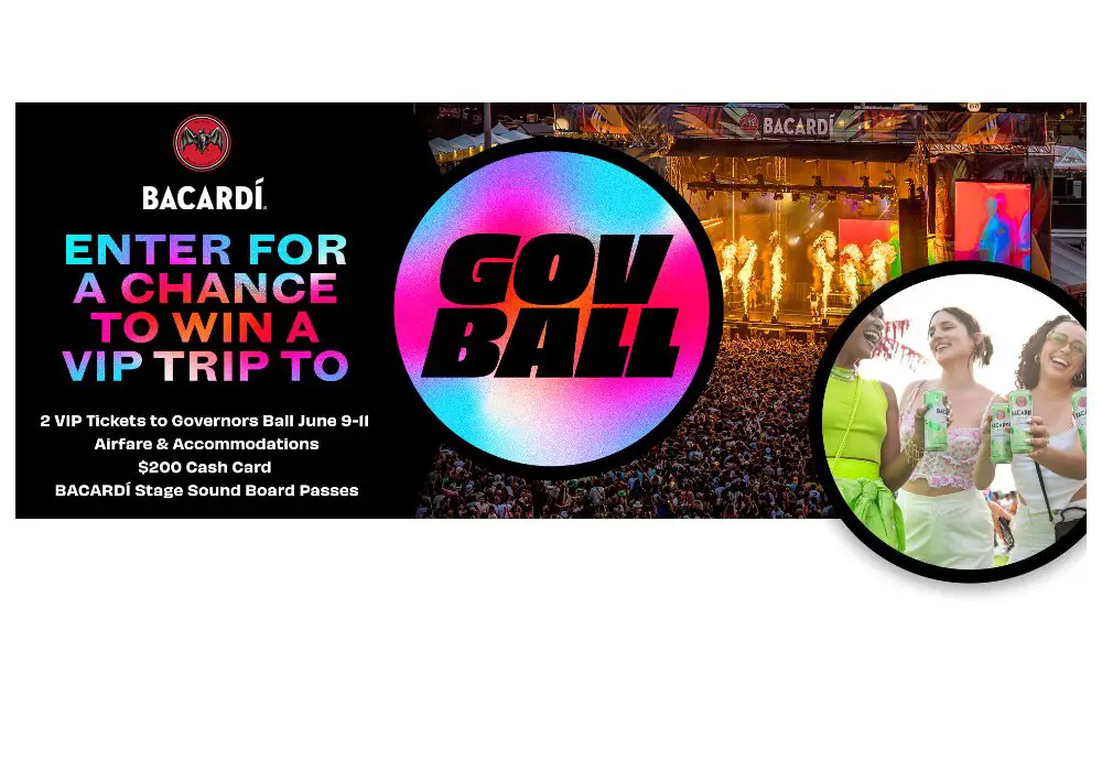 Bacardi New York VIP Festival Trip Sweepstakes - Win A Trip For Two To The Governor's Ball Music Festival