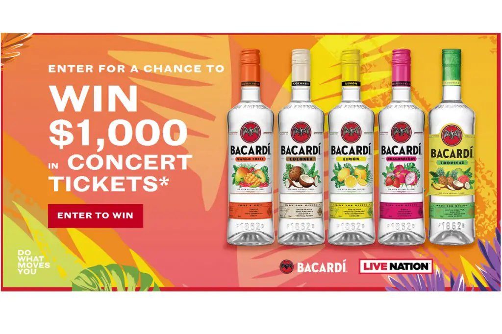 Bacardi Pride Do What Moves You Sweepstakes - Win A $1,000 Live Nation Voucher