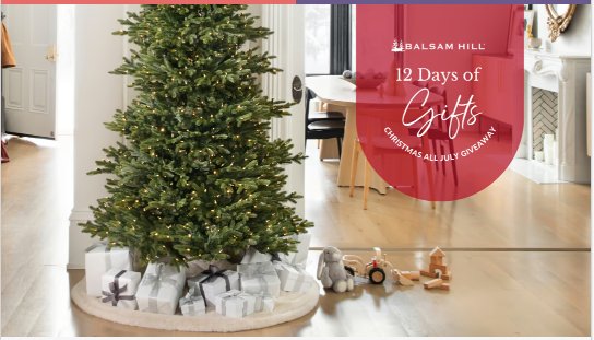 Balsam Hill’s 12 Days of Gifts Christmas All July Giveaway – Win A Balsam Hill Christmas Tree, Garlands, Stockings, Or Wreathes! (6 Winners)