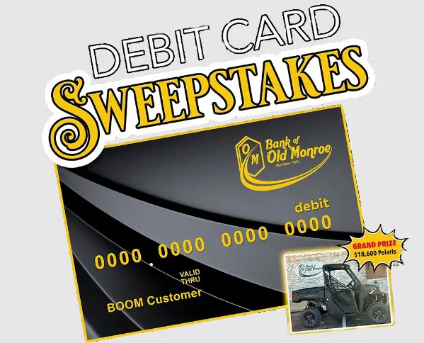 Bank of Old Monroe 2024 BOOM Debit Card Sweepstakes – Enter For A Chance To Win A Polaris Ranger & More