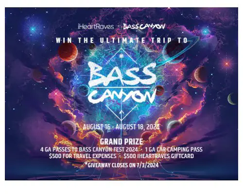 Bass Canyon X IHeartRaves Festival Giveaway Sweepstakes Promotion - Win Tickets To Bass Canyon Fest & More