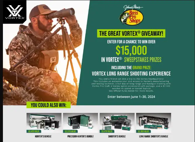 Bass Pro Shops and Cabela’s Vortex Month Giveaway – Win A Vortex Long Range Shooting Experience & More (5 Winners)