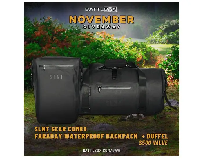 BattlBox November Giveaway - Win Two SLNT Outdoor Bags