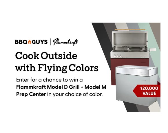 BBQGuys Cook Outside with Flying Colors Giveaway - Win A Flammkraft Model D Grill + Prep Center Worth $20,000