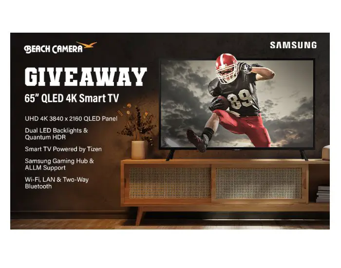 Beach Camera Samsung Giveaway - Win A 65" Smart TV