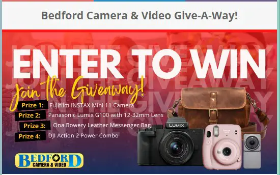 Bedford Camera & Video Giveaway – Win A Panasonic Lumix G100 Mirrorless Camera & More (4 Winners)