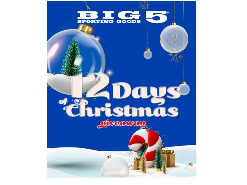 Big 5 Sporting Goods 12 Days Of Christmas Giveaway - Win A Gift Card Up To $100