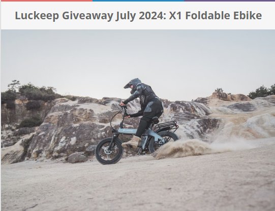 BikeRide Luckeep July Giveaway – Win A Luckeep X1 Foldable eBike