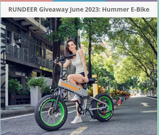 BikeRide RUNDEER June 2023 Giveaway – Grab The Chance To Win A RUNDEER Folding $1,199 eBike