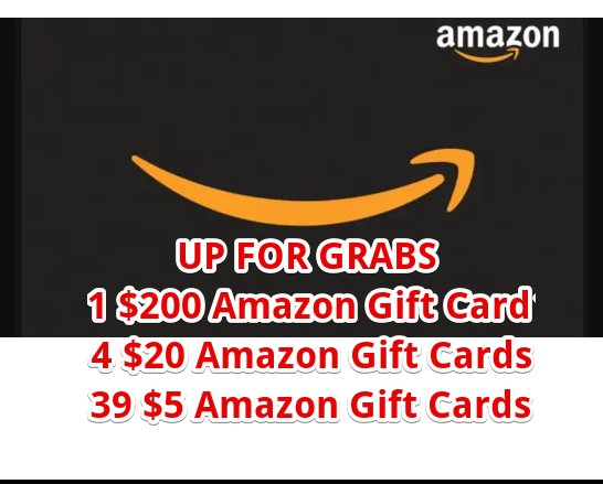 Bill Hiatt Amazon Gift Cards Giveaway - $200, $20 & $5 Amazon Gift Cards Up For Grabs