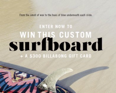 Billabong Sun Tribe Surfboard Sweepstakes