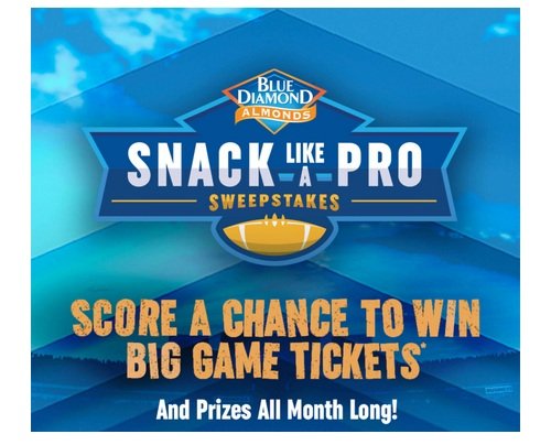 Blue Diamond Snack Like a Pro Sweepstakes - Win Two Tickets to the Super Bowl and More