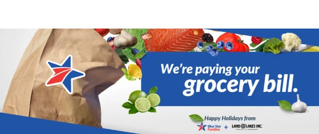 Blue Star Families Pay My Grocery Bill Sweepstakes - Win A $100 Mastercard Gift Card (20 Winners)