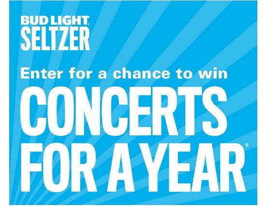 Bud Light Seltzer Concerts For A Year Sweepstakes - Win A $3,000 Live Nation Gift Card For Free Concerts For A Year