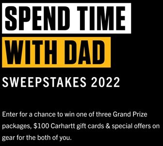 Carhartt's Father's Day Sweepstakes - Win a Getaway Trip with Dad