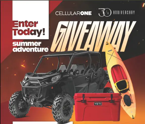 Cellular One 30th Anniversary Summer Adventure Giveaway – Win A CAN-AM Commander, Gift Cards, & More (48 Winners)