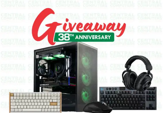 Central Computers 38th Anniversary Giveaway – Enter For A Chance To Win A Gaming PC & More (3 Winners)