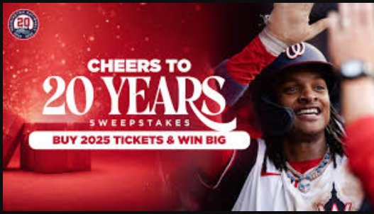 Cheers To 20 Years Sweepstakes – Win A Free Trip To Washington Nationals Away Game Series