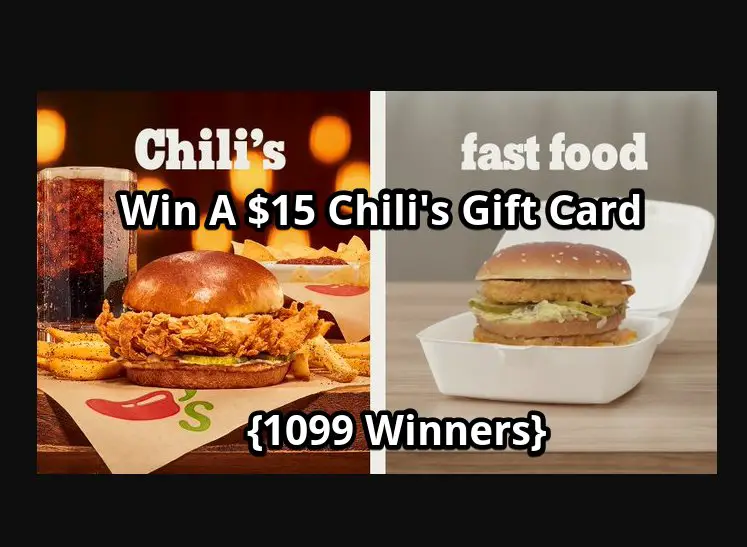 Chili’s McSpensive Giveaway On X - Win A $15 Chili's Gift Card {1099 Winners}