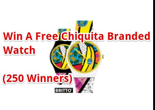Chiquita Pop by Nature Sweepstakes - Win A Free Chiquita Branded Watch (250 Winners)