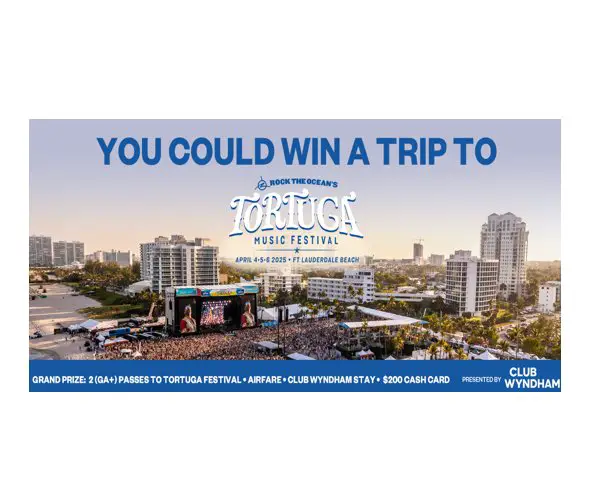 Club Wyndham Florida Festival Trip Sweepstakes – Win A Trip For 2 To The Rock The Ocean Tortuga Music Festival, Ft. Lauderdale