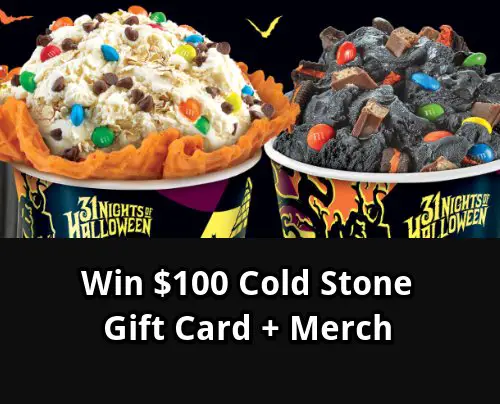 Cold Stone Creamery Ice Cream Movie Night Sweepstakes - Win A $100 Cold Stone Creamery Gift Card & Some Merch