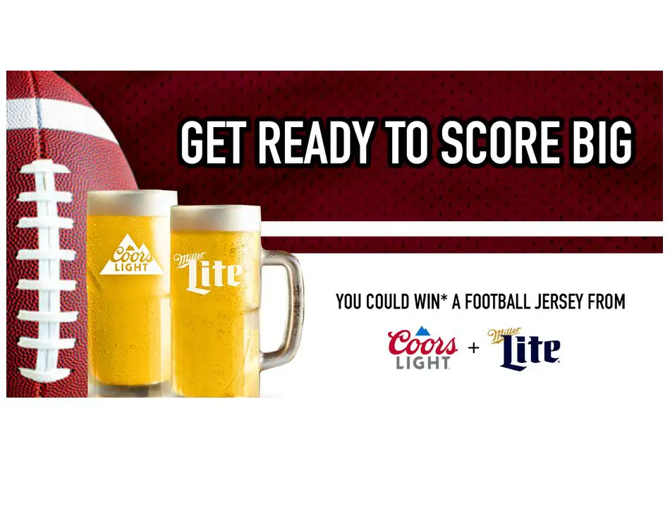 Coors Light And Miller Lite Score Big Football Sweepstakes - Win A $150 Gift Card For A Football Jersey (100 Winners)