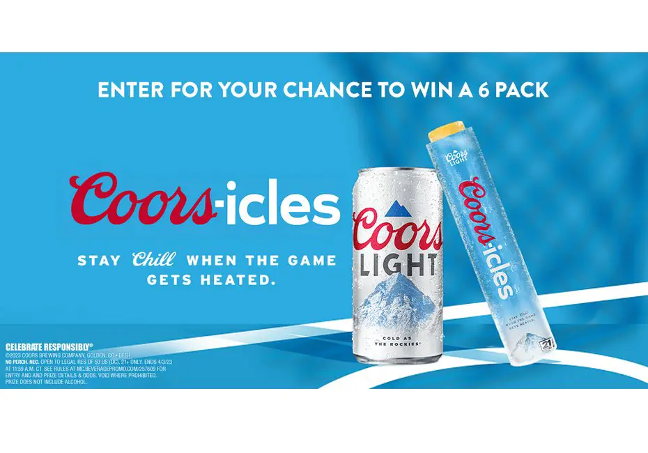 Coors Light Coors-Icles Sweeps - Win A Six Pack Non-Alcoholic Popsicle (100 Winners)