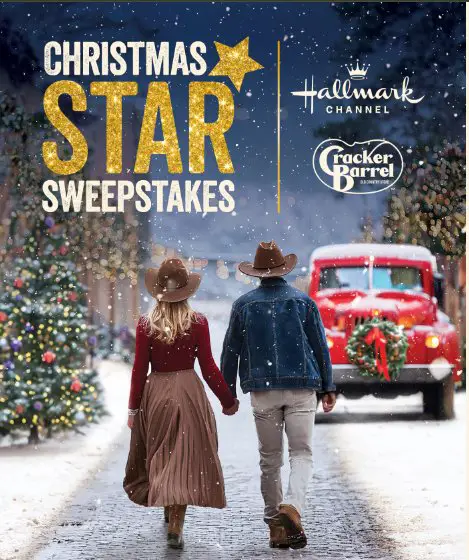 Cracker Barrel Rewards Christmas Star Sweepstakes – Win A 2-Night Trip For 2 To The Set Of A Hallmark Channel Movie