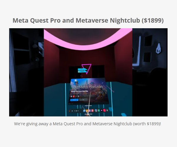 Crate Hackers Giveaway - Win a Meta Quest Pro and Metaverse Nightclub ($1899)