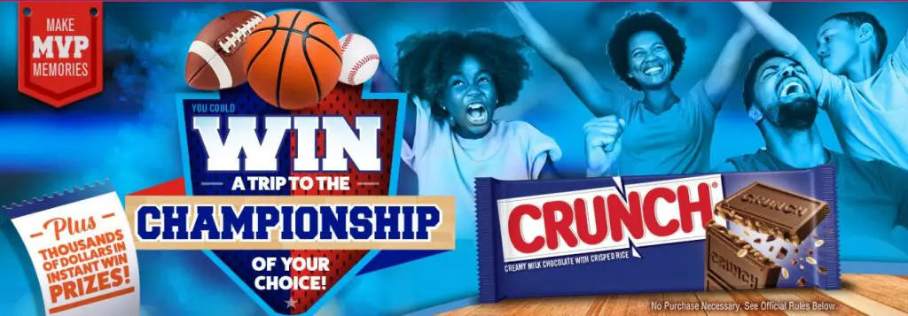 CRUNCH Make MVP Memories Sweepstakes - $50,000 In Cash + Over 10,000 Other Prizes Up For Grabs