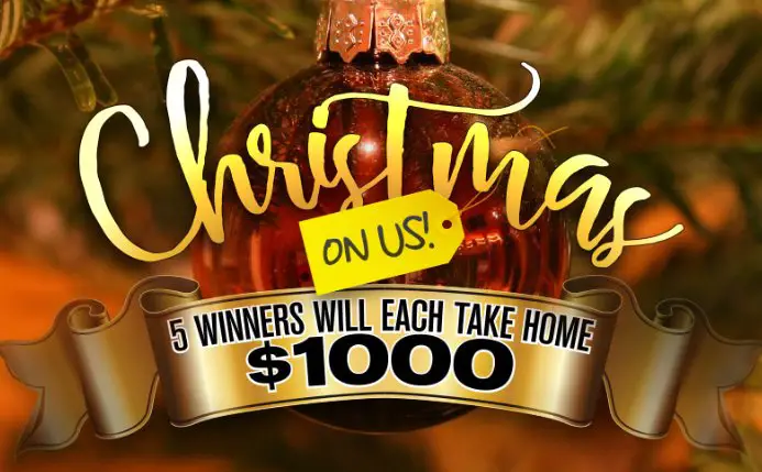 Cumulus Media Christmas On Us Sweepstakes - Win $1,000 Cash For Christmas Shopping {5 Winners}