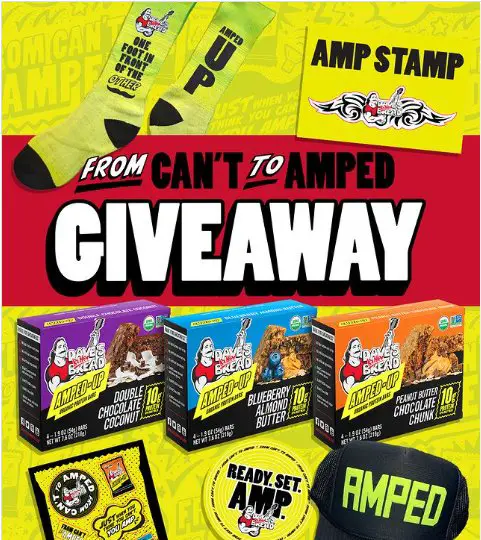 Dave’s Killer Bread From Can’t To Amped Giveaway – Win A Brand Swag, $50 Digital Gift Card, & A Box Of Each Protein Bar (16 Winners)