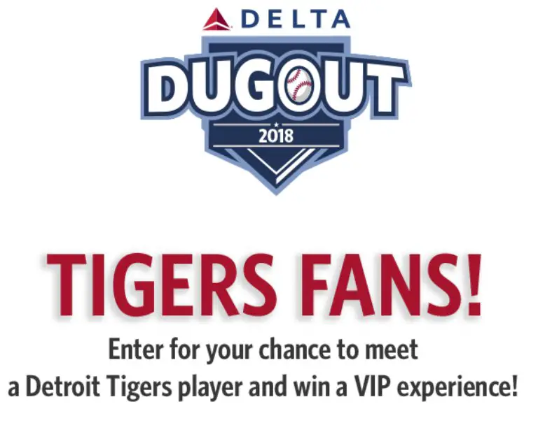 Delta Dugout Detriot Tigers Sweepstakes