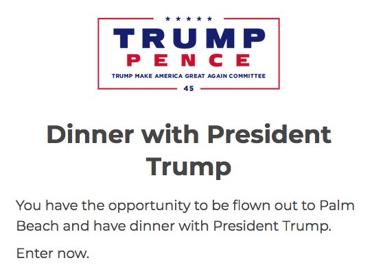 Dinner With President Trump In Florida Sweepstakes