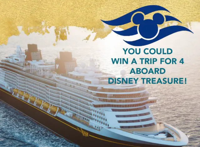 Disney Treasure Sweepstakes – Win A Free Cruise For 4 Aboard Disney Treasure