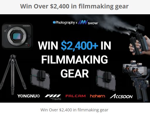 DIY Photography Film Making Gear Giveaway - Win over $2,400 in filmmaking gear