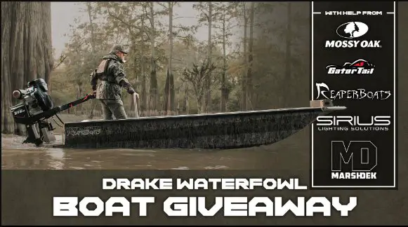 Drake Waterfowl Boat Sweepstakes - Win A Timber Reaper Boat In Mossy Oak Camo