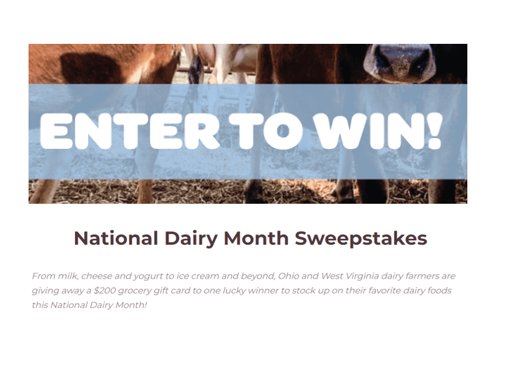 Drink-Milk.com National Diary Month Sweepstakes - Win A $200 Grocery Gift Card